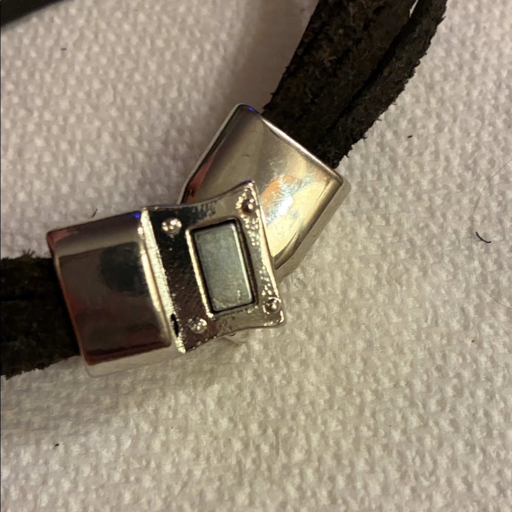 Silver and Black Butterfly Charm Bracelet Magnetic Clasp - Picture 7 of 9